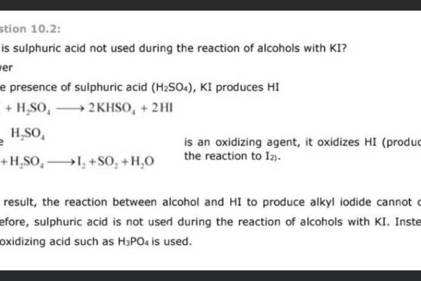 why sulphuric acid not used during the reaction of alcohols with ki