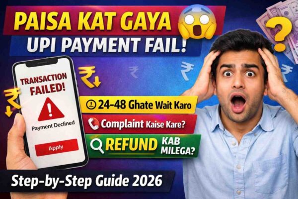 UPI payment fail hone par